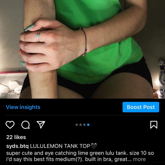 green Lululemon tank top size 10 - Picture 5 of 5